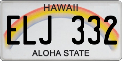 HI license plate ELJ332