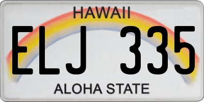 HI license plate ELJ335