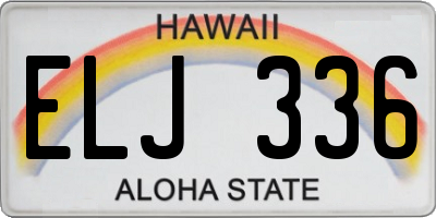HI license plate ELJ336