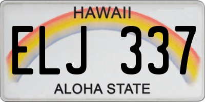 HI license plate ELJ337