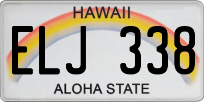 HI license plate ELJ338