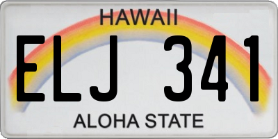 HI license plate ELJ341