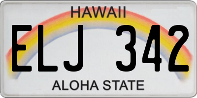 HI license plate ELJ342