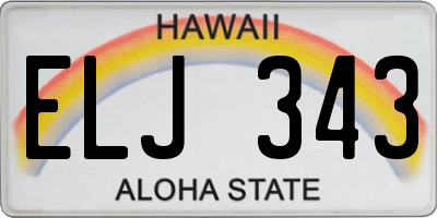 HI license plate ELJ343