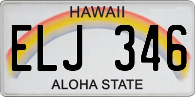 HI license plate ELJ346