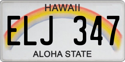 HI license plate ELJ347
