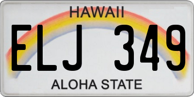 HI license plate ELJ349