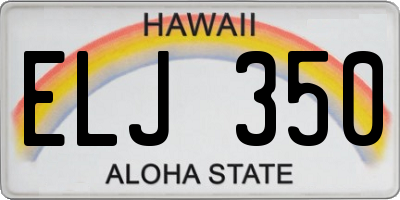 HI license plate ELJ350