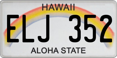 HI license plate ELJ352