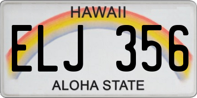 HI license plate ELJ356