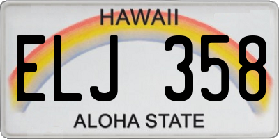 HI license plate ELJ358