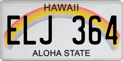HI license plate ELJ364