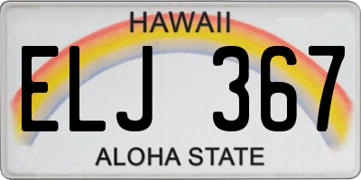 HI license plate ELJ367