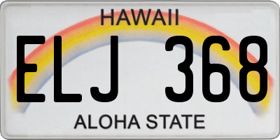 HI license plate ELJ368