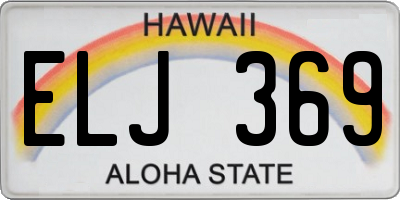HI license plate ELJ369
