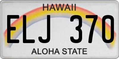 HI license plate ELJ370