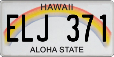 HI license plate ELJ371