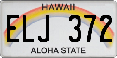 HI license plate ELJ372