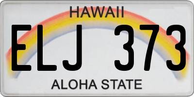 HI license plate ELJ373