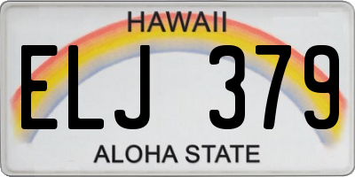 HI license plate ELJ379
