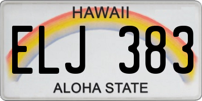 HI license plate ELJ383
