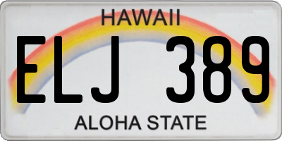 HI license plate ELJ389