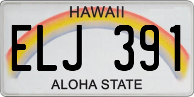 HI license plate ELJ391