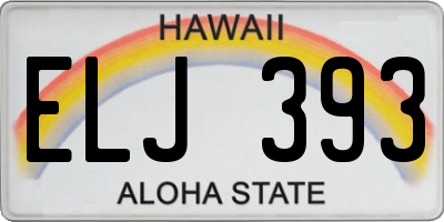 HI license plate ELJ393