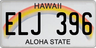 HI license plate ELJ396