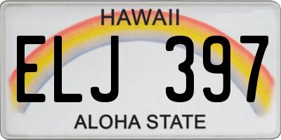 HI license plate ELJ397