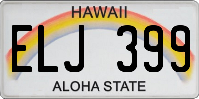 HI license plate ELJ399