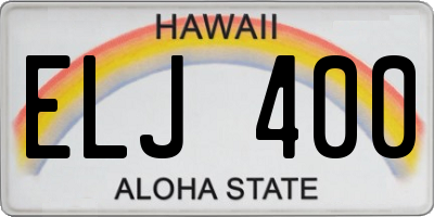 HI license plate ELJ400