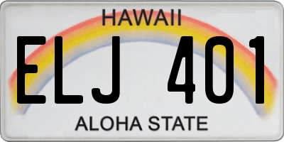 HI license plate ELJ401
