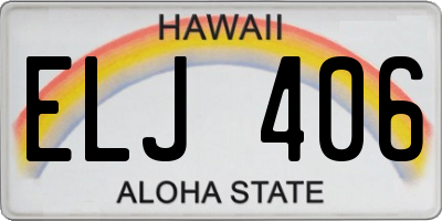 HI license plate ELJ406