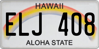 HI license plate ELJ408