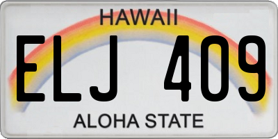 HI license plate ELJ409