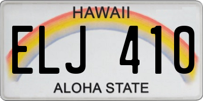 HI license plate ELJ410