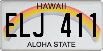 HI license plate ELJ411