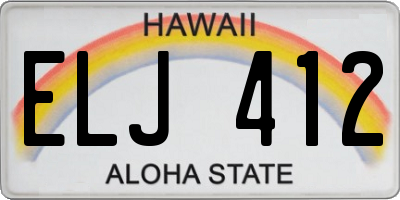 HI license plate ELJ412