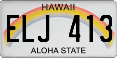 HI license plate ELJ413