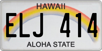 HI license plate ELJ414