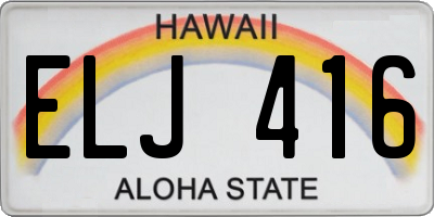 HI license plate ELJ416