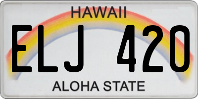 HI license plate ELJ420