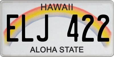 HI license plate ELJ422