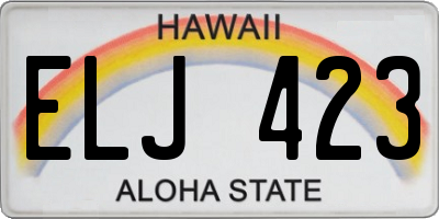 HI license plate ELJ423