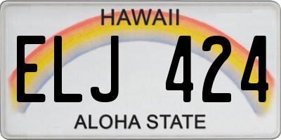 HI license plate ELJ424