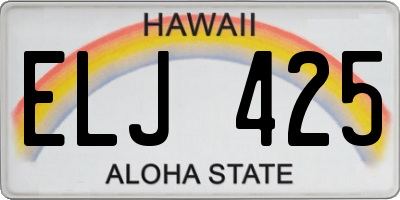 HI license plate ELJ425