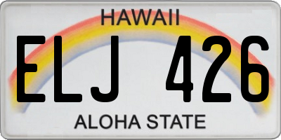 HI license plate ELJ426