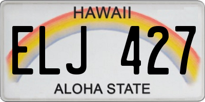 HI license plate ELJ427