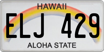 HI license plate ELJ429